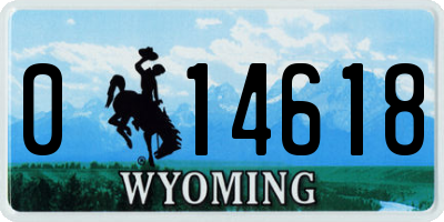 WY license plate 014618