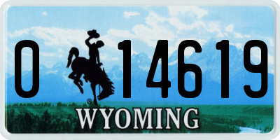 WY license plate 014619