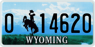 WY license plate 014620