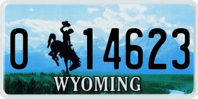 WY license plate 014623