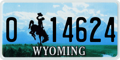 WY license plate 014624