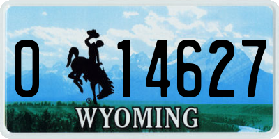 WY license plate 014627