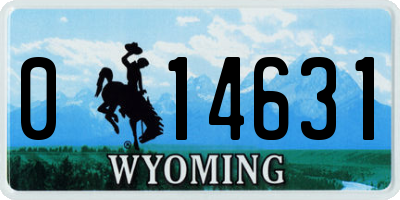 WY license plate 014631