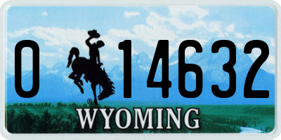 WY license plate 014632