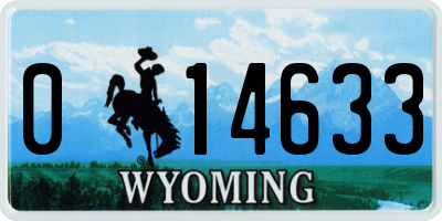 WY license plate 014633