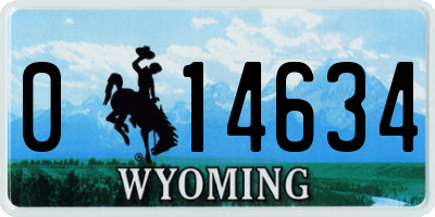 WY license plate 014634