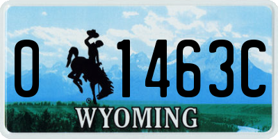 WY license plate 01463C