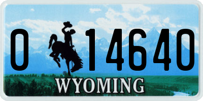 WY license plate 014640