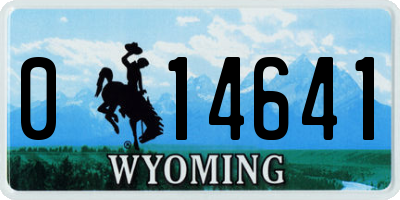 WY license plate 014641