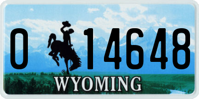 WY license plate 014648