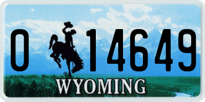 WY license plate 014649