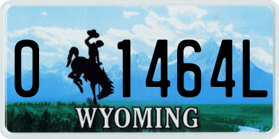 WY license plate 01464L