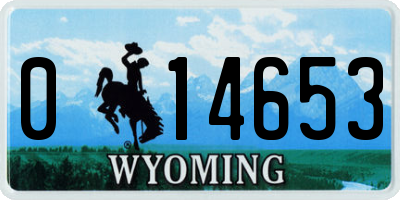 WY license plate 014653