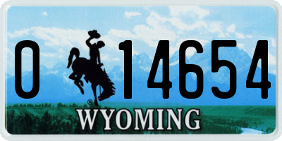 WY license plate 014654