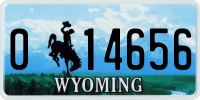 WY license plate 014656