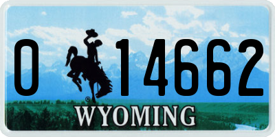 WY license plate 014662