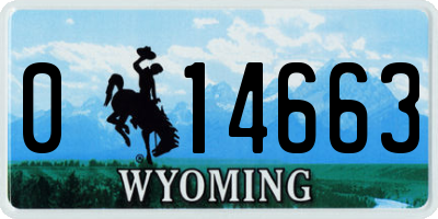 WY license plate 014663