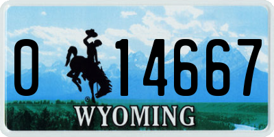 WY license plate 014667