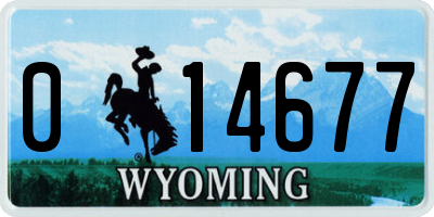 WY license plate 014677