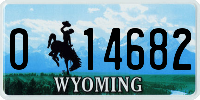 WY license plate 014682