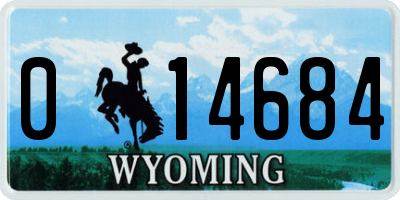 WY license plate 014684