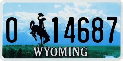 WY license plate 014687