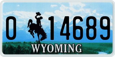 WY license plate 014689
