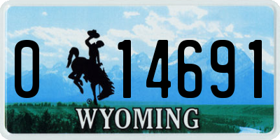 WY license plate 014691