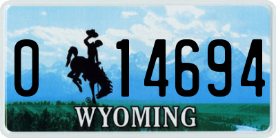 WY license plate 014694