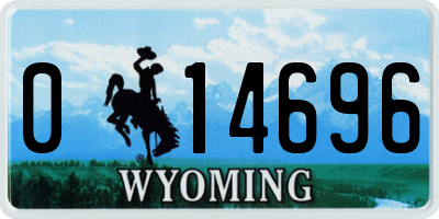 WY license plate 014696