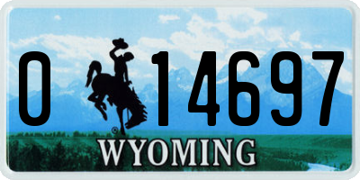 WY license plate 014697