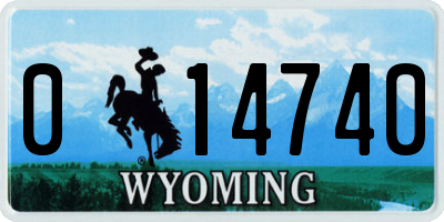 WY license plate 014740