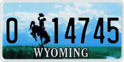 WY license plate 014745