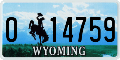 WY license plate 014759