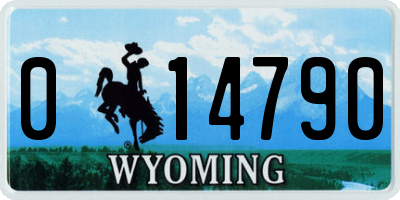 WY license plate 014790