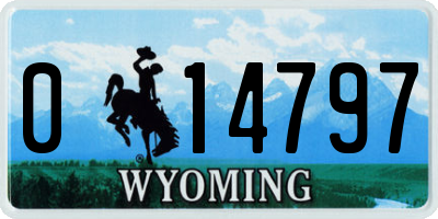 WY license plate 014797