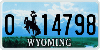 WY license plate 014798