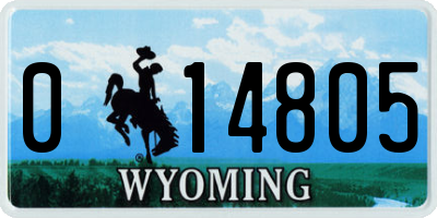 WY license plate 014805