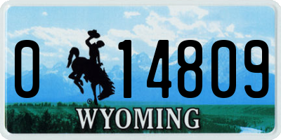 WY license plate 014809