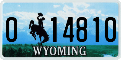 WY license plate 014810