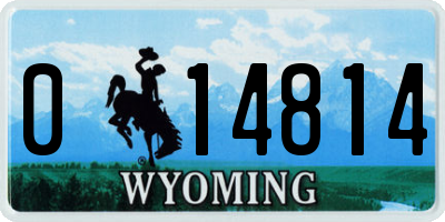 WY license plate 014814