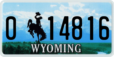 WY license plate 014816