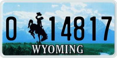 WY license plate 014817