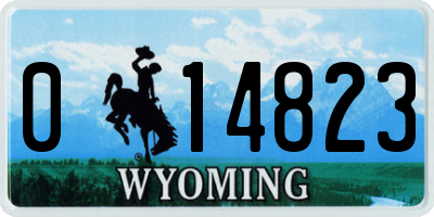 WY license plate 014823