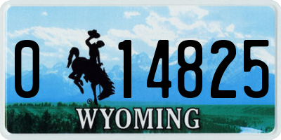 WY license plate 014825