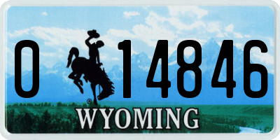 WY license plate 014846