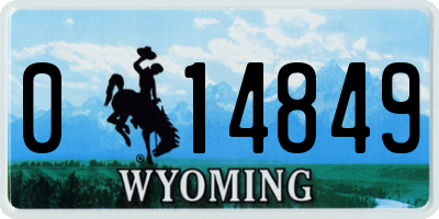 WY license plate 014849