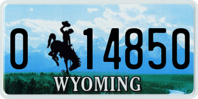 WY license plate 014850