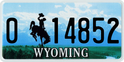 WY license plate 014852