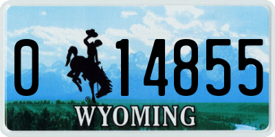 WY license plate 014855